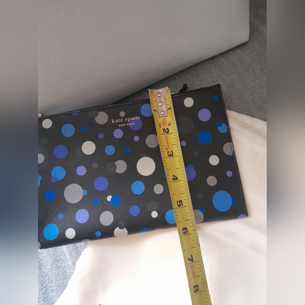 New Kate Spade Tote/Detachable Blue Polka Dot Wristlet With Dust Bag NWT - Picture 5 of 13